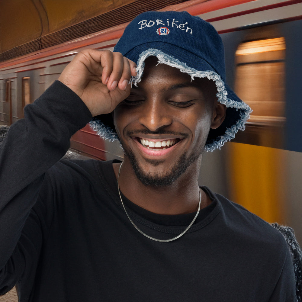 Borikén Heritage 21 – *Roberto Clemente* Jean Distressed Bucket Hat